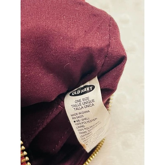 Old Navy Burgundy Embroidered Floral Faux Suede Wristlet - Picture 5 of 5